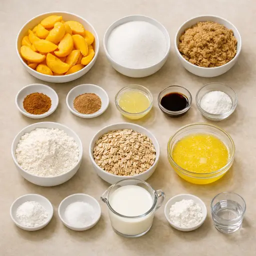 Ingredients for Spiced Peach Cobbler