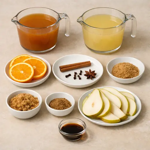 Ingredients for Spiced Pear and Apple Cider