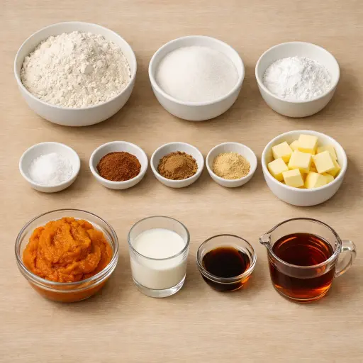 Ingredients for Spiced Pumpkin Maple Scones
