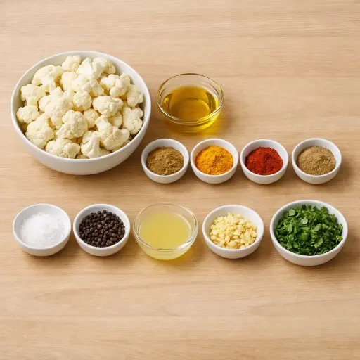 Ingredients for Spiced Roasted Cauliflower Delight
