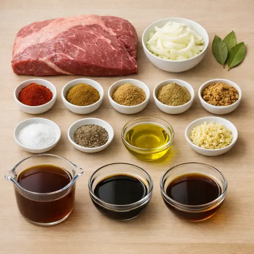 Ingredients for Spiced Slow Cooker Brisket