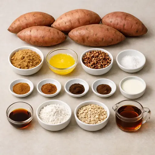 Ingredients for Spiced Sweet Potato Casserole