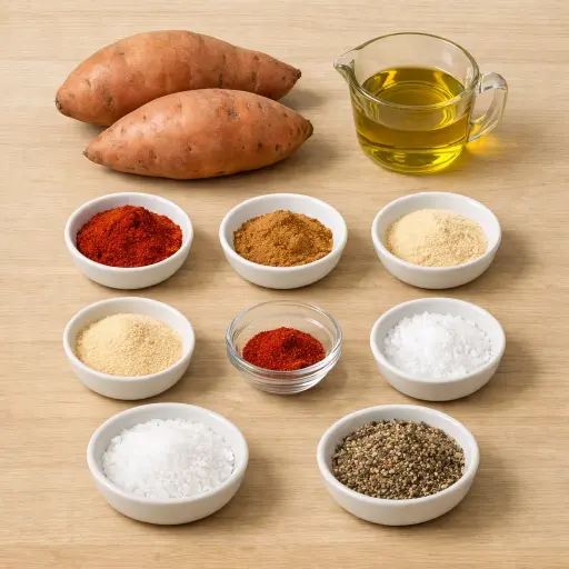 Ingredients for Spiced Sweet Potato Wedges