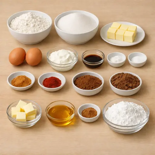 Ingredients for Spiced Texas Sheet Cake with Cinnamon Honey Glaze