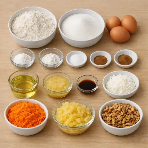 Ingredients for Spiced Tropical Carrot Cake