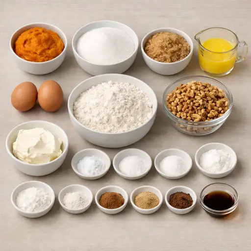Ingredients for Spiced Walnut Pumpkin Bars