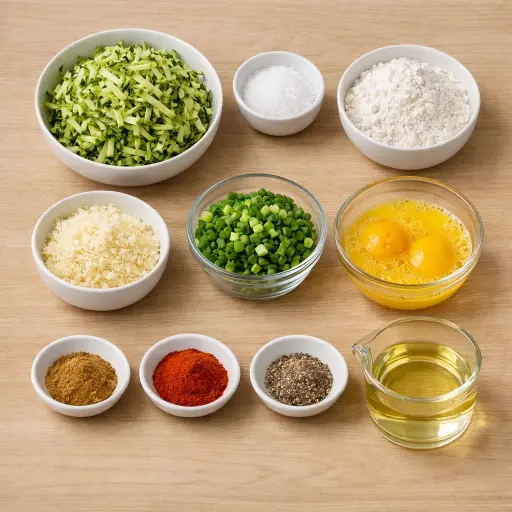 Ingredients for Spiced Zucchini Fritters