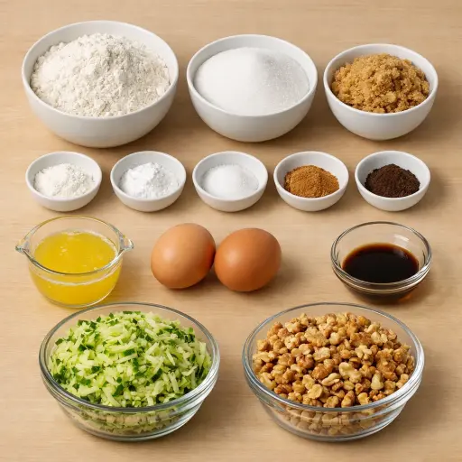 Ingredients for Spiced Zucchini Walnut Bread