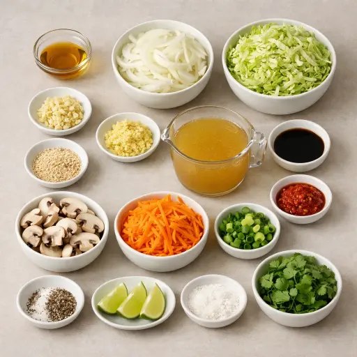Ingredients for Spicy Asian Cabbage Soup