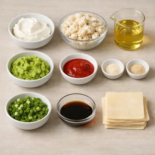 Ingredients for Spicy Avocado Crab Rangoon