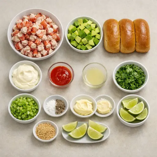 Ingredients for Spicy Avocado Lobster Roll