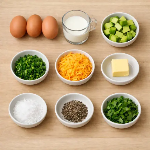 Ingredients for Spicy Avocado Omelette