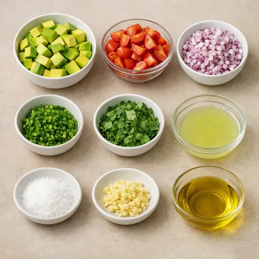 Ingredients for Spicy Avocado Salsa
