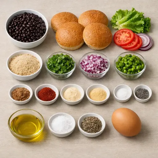 Ingredients for Spicy Black Bean Burgers