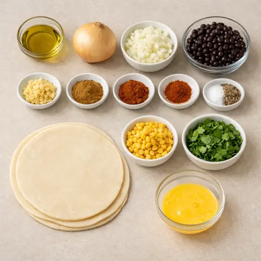 Ingredients for Spicy Black Bean Empanadas
