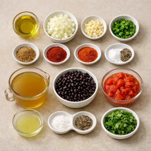 Ingredients for Spicy Black Bean Soup