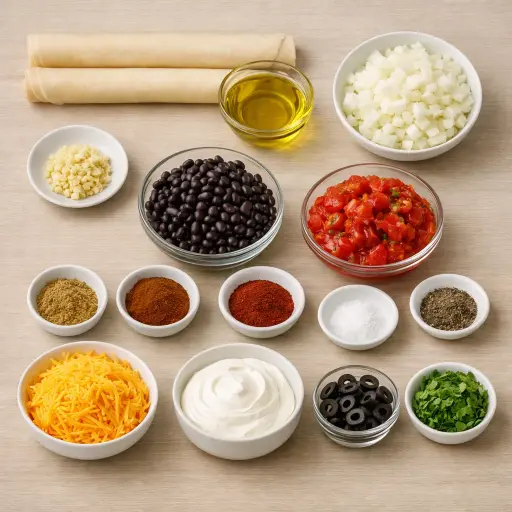 Ingredients for Spicy Black Bean Taco Pie