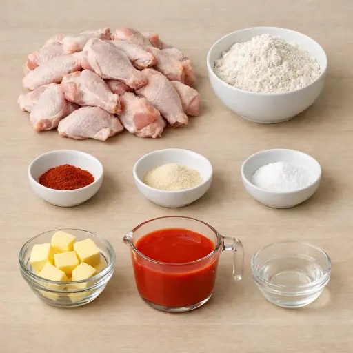 Ingredients for Spicy Buffalo Chicken Wings