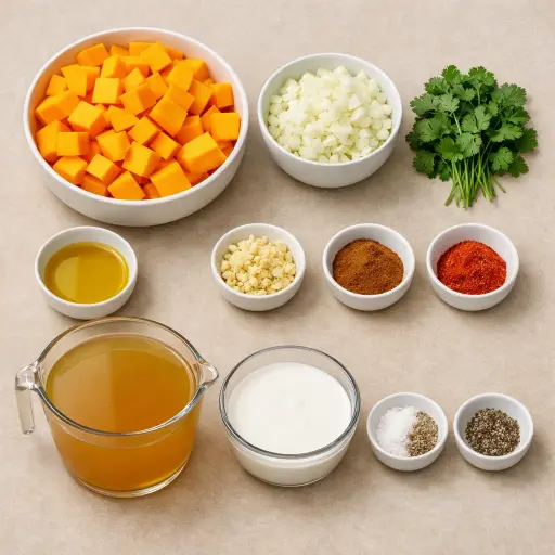 Ingredients for Spicy Butternut Squash Soup