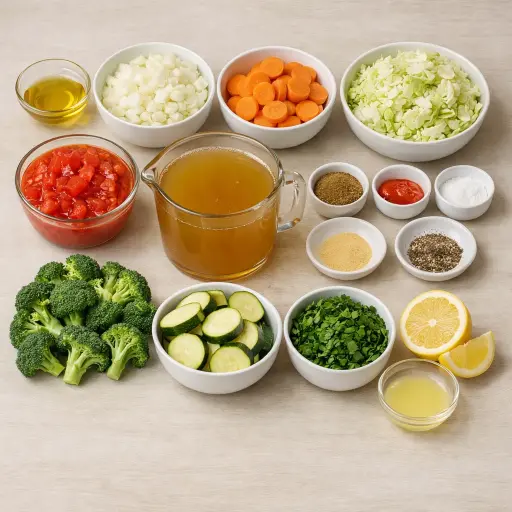 Ingredients for Spicy Cabbage Detox Soup