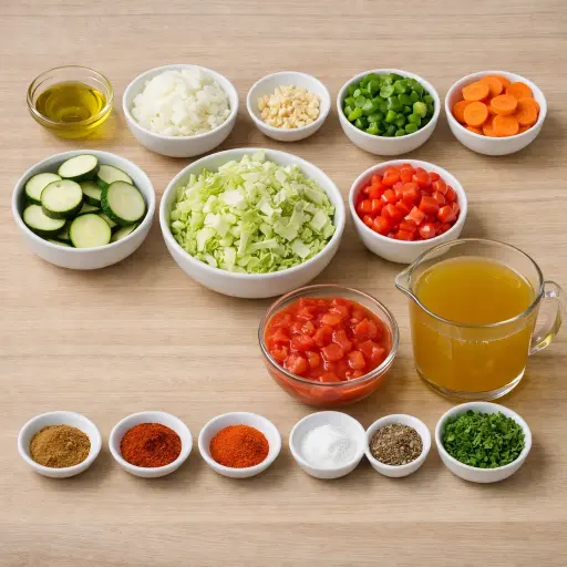 Ingredients for Spicy Cabbage Slimdown Soup