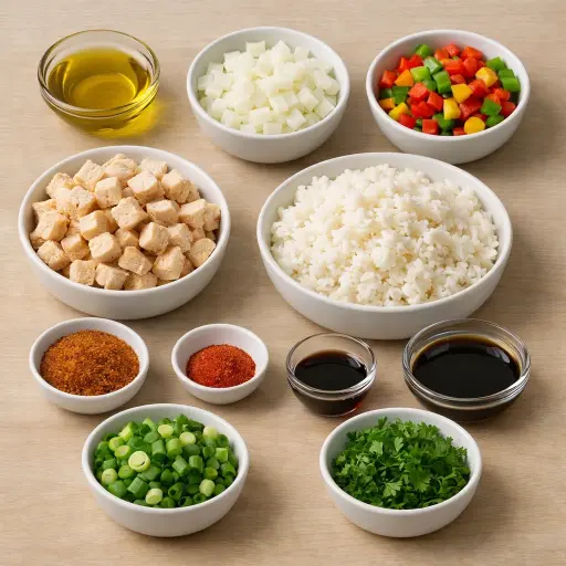 Ingredients for Spicy Cajun Fried Rice