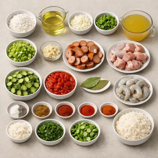 Ingredients for Spicy Cajun Gumbo