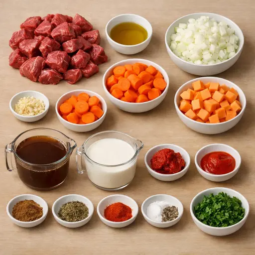 Ingredients for Spicy Caribbean Beef Stew