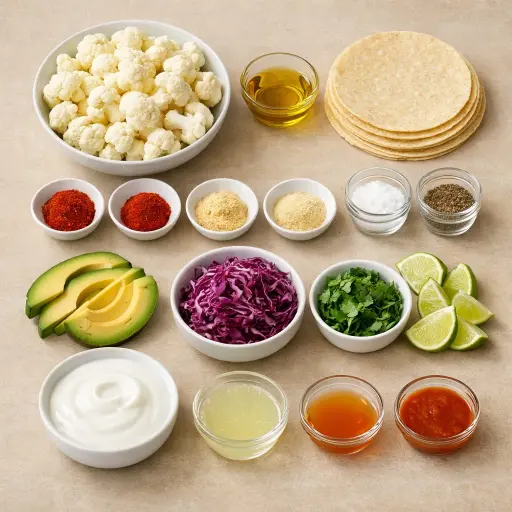 Ingredients for Spicy Cauliflower Tacos