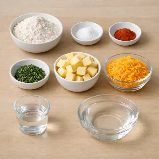 Ingredients for Spicy Cheddar and Rosemary Straws