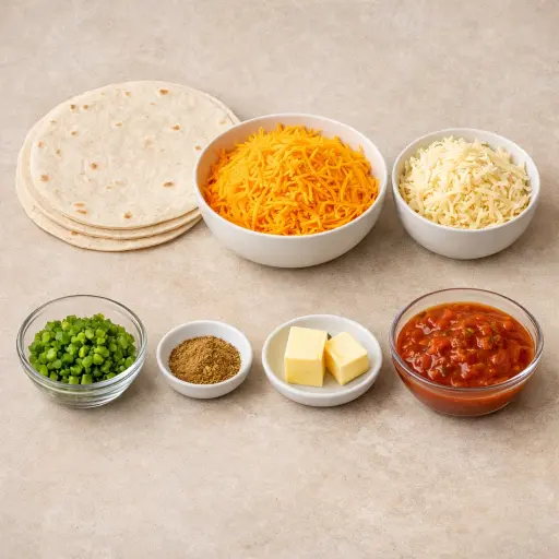 Ingredients for Spicy Cheese Quesadillas