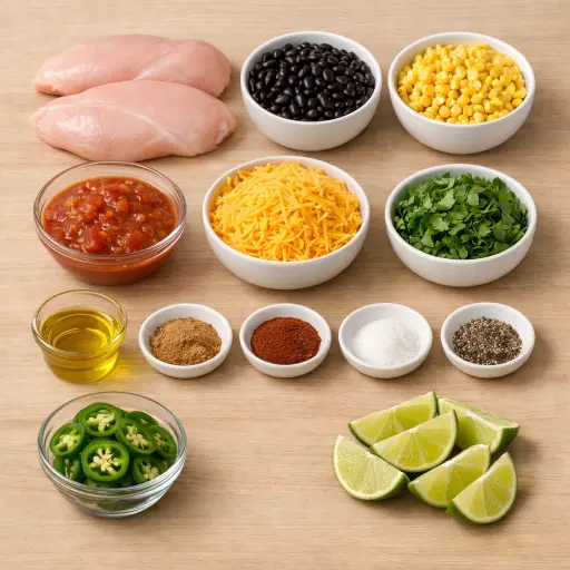 Ingredients for Spicy Chicken & Black Bean Casserole