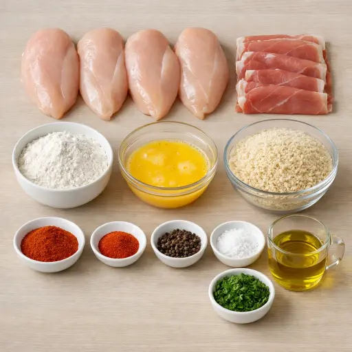 Ingredients for Spicy Chicken Cordon Bleu with a Twist