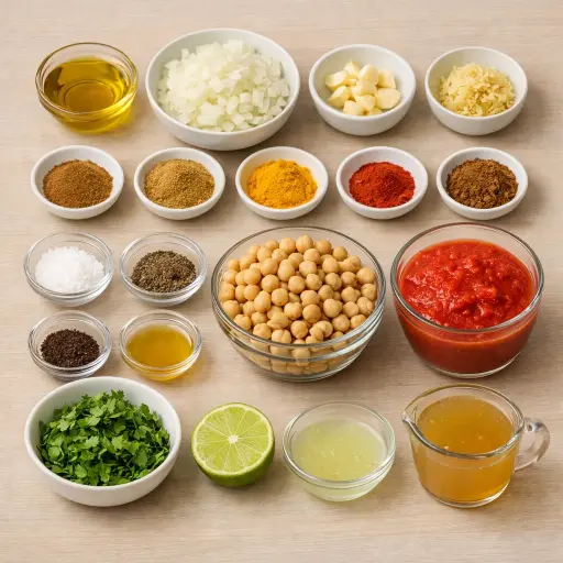 Ingredients for Spicy Chickpea Curry