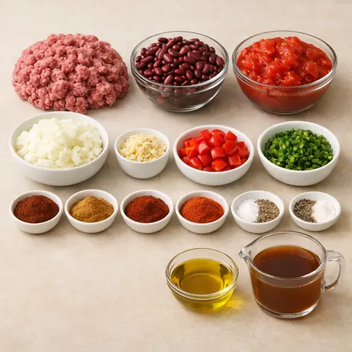 Ingredients for Spicy Chili Con Carne