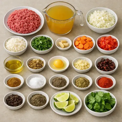 Ingredients for Spicy Chipotle Albondigas Soup