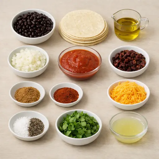 Ingredients for Spicy Chipotle Black Bean Enchiladas