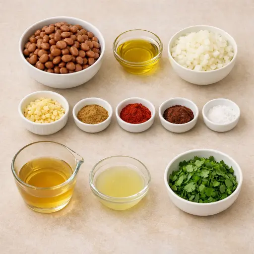 Ingredients for Spicy Chipotle Refried Beans