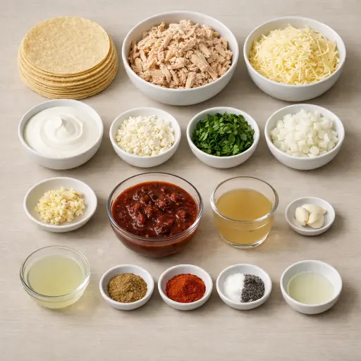 Ingredients for Spicy Chipotle Sour Cream Enchiladas