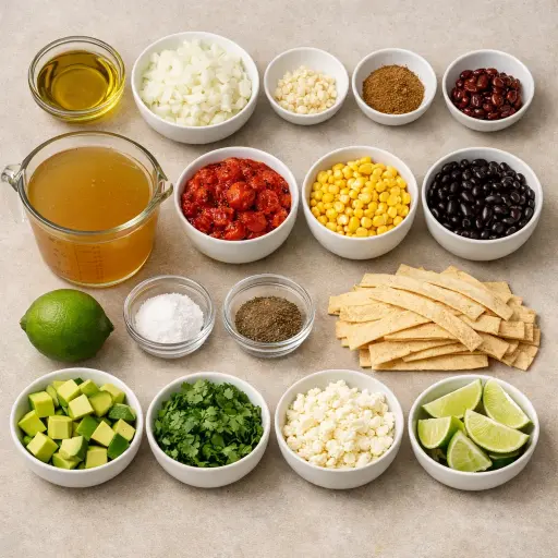 Ingredients for Spicy Chipotle Tortilla Soup