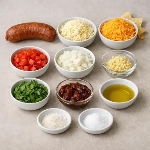 Ingredients for Spicy Chorizo Queso Fundido Surprise