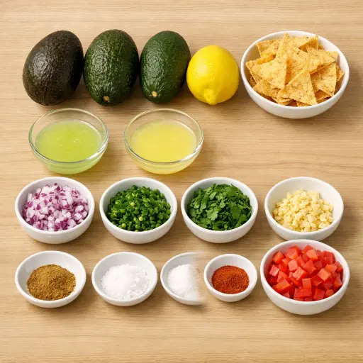 Ingredients for Spicy Citrus Guacamole