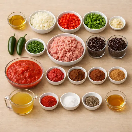Ingredients for Spicy Cocoa Black Bean Chili