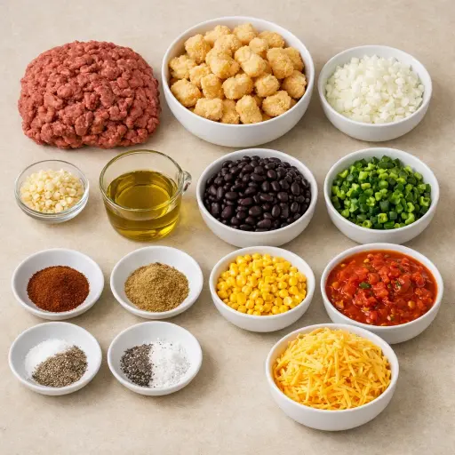 Ingredients for Spicy Cowboy Casserole