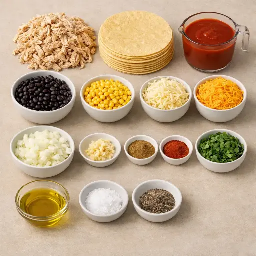Ingredients for Spicy Enchilada Casserole