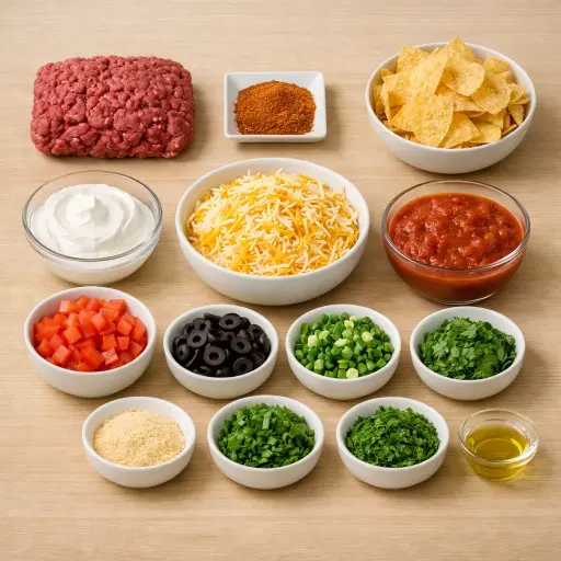 Ingredients for Spicy Fiesta Taco Dip