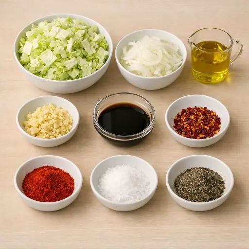 Ingredients for Spicy Garlic Fried Cabbage