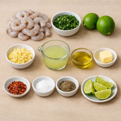 Ingredients for Spicy Garlic Lime Shrimp