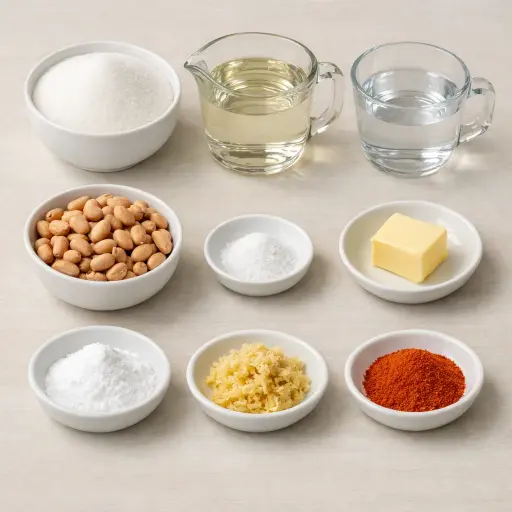 Ingredients for Spicy Ginger Peanut Brittle