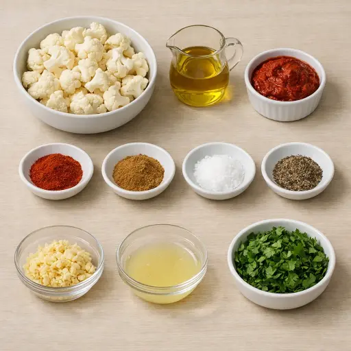 Ingredients for Spicy Harissa Roasted Cauliflower